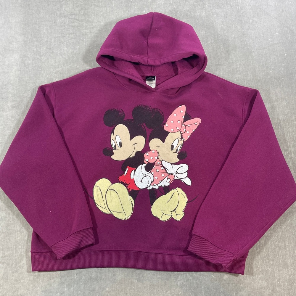 Disney Mickey Mouse Hoodie Womens‎ 1X Purple Pullover Sweatshirt